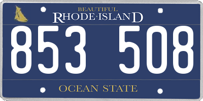 RI license plate 853508