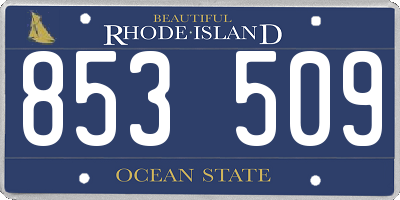 RI license plate 853509