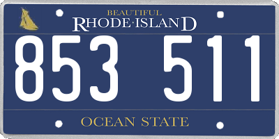RI license plate 853511