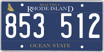 RI license plate 853512