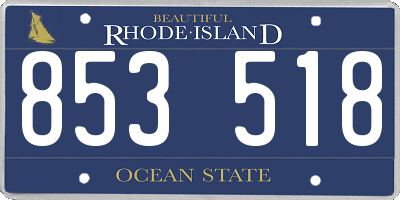 RI license plate 853518