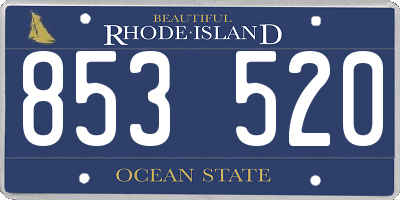 RI license plate 853520
