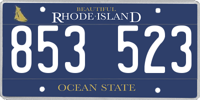 RI license plate 853523