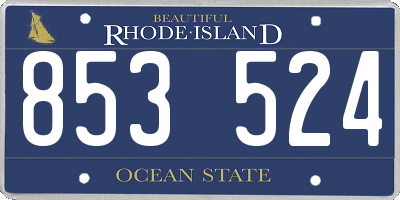 RI license plate 853524
