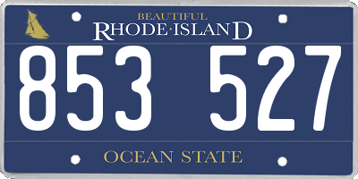 RI license plate 853527