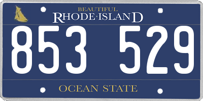 RI license plate 853529