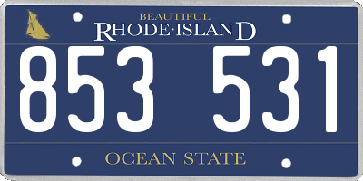 RI license plate 853531