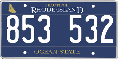 RI license plate 853532