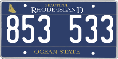RI license plate 853533