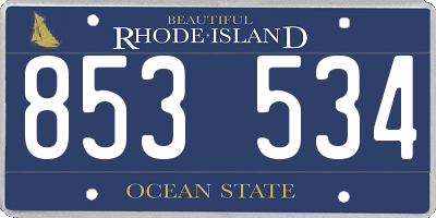 RI license plate 853534
