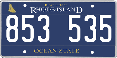 RI license plate 853535