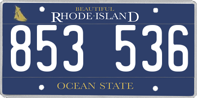 RI license plate 853536