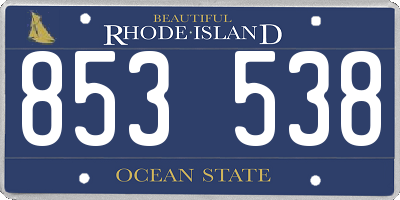 RI license plate 853538