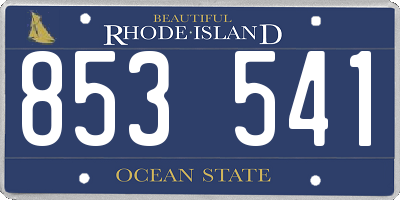 RI license plate 853541