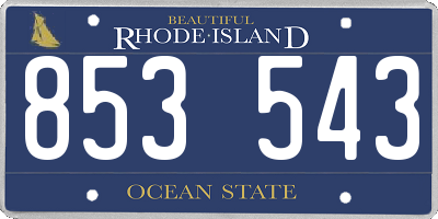 RI license plate 853543