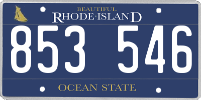RI license plate 853546