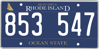 RI license plate 853547