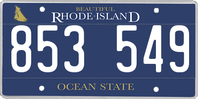 RI license plate 853549