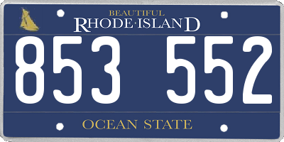 RI license plate 853552