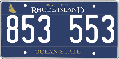 RI license plate 853553