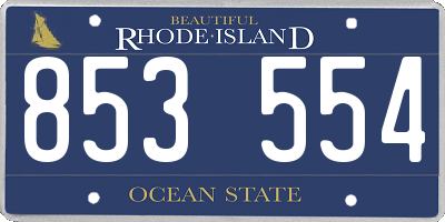 RI license plate 853554