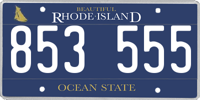 RI license plate 853555