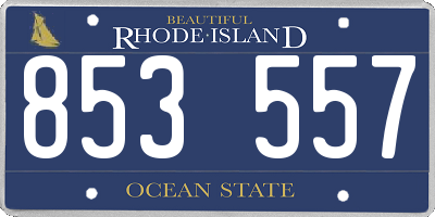 RI license plate 853557