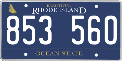 RI license plate 853560