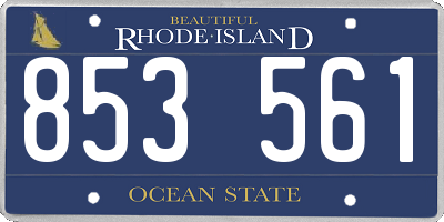 RI license plate 853561