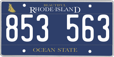 RI license plate 853563