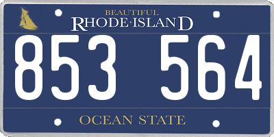 RI license plate 853564