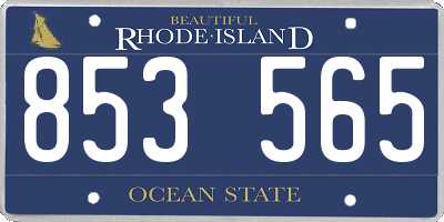 RI license plate 853565