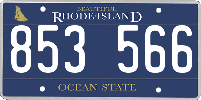 RI license plate 853566