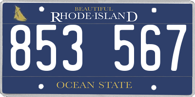 RI license plate 853567