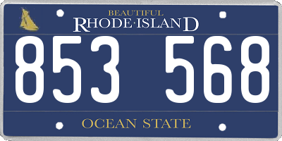 RI license plate 853568