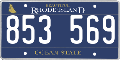 RI license plate 853569