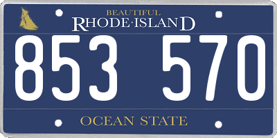 RI license plate 853570
