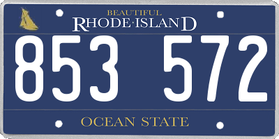 RI license plate 853572