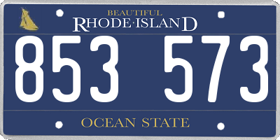 RI license plate 853573