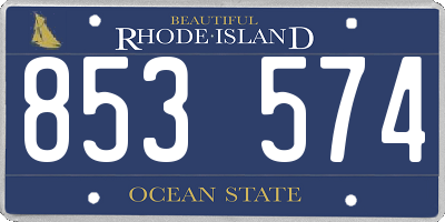 RI license plate 853574