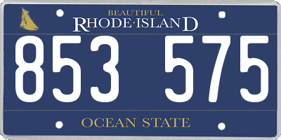 RI license plate 853575