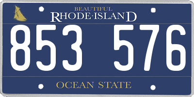 RI license plate 853576