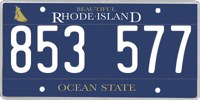 RI license plate 853577