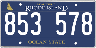 RI license plate 853578