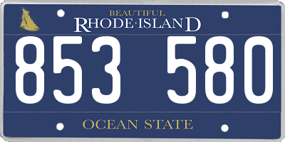 RI license plate 853580