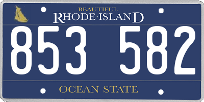 RI license plate 853582
