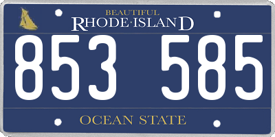 RI license plate 853585