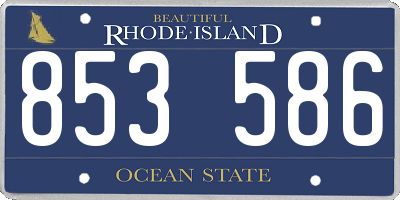 RI license plate 853586
