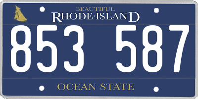 RI license plate 853587