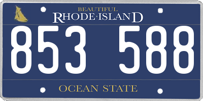 RI license plate 853588